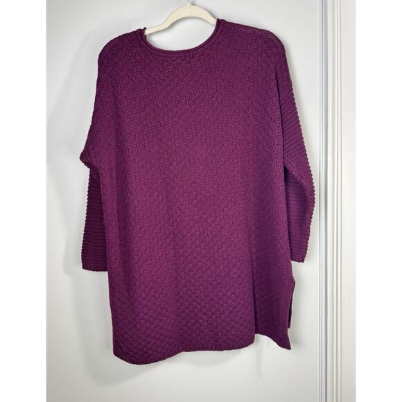 Vince Camuto Oversize Knit Blouse Purple Scoop neck Half Sleeve - Picture 6 of 6